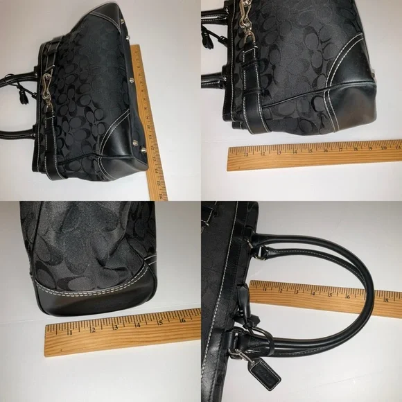 Y2K Coach Black Signature Canvas and Leather Hampton Tote - Picture 14 of 14